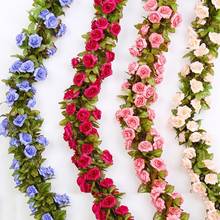 Роза 2,2 м, искусственный цветок, висячая гирлянда, настенный художественный декор, пластиковый цветок для свадебной вечеринки, плющ, лоза дл... 2024 - купить недорого