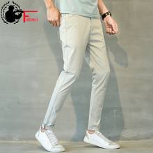 Linen Pants Mens Lightweight Summer Slim Fit Stretch Men Clothes 2021 Korean Street Style Fashion Casual Skinny Trousers Male 38 2024 - buy cheap