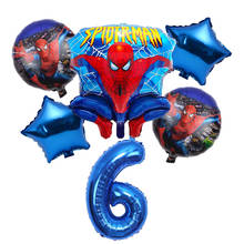 5/6pcs Spiderhero Foil Helium Balloons 32" Red Blue Number Party Inflatable Ball Birthday Party Decoration Kids Toy Star Globo 2024 - buy cheap