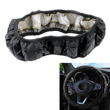 Steering Wheel Cover 38CM Diameter Crystal Crown Steering Covers PU Leather Car-styling Car Interior Accessories 2024 - buy cheap
