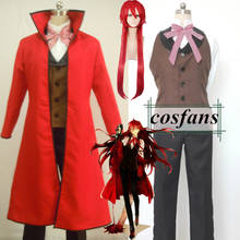 Black Butler Death Shinigami Grell Sutcliff Cosplay Red Uniform Outfit Kuroshitsuji Black Butler Grell Sutcliff Red Long Hairs 2024 - buy cheap