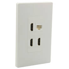 Placa de pared hembra a hembra, nuevo diseño, 1 Banda, sin tornillo, estilo decorativo, 4 puertos HDMI CAT6 F RG6 2024 - compra barato