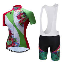 Conjunto de ropa de ciclismo de manga corta para mujer, pantalones de babero, Kit de vestido de bicicleta de carretera, ropa femenina profesional, traje deportivo, Jersey, 2021 2024 - compra barato