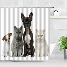 Cartoon Cute Dog Shower Curtains Funny Animals Puppies Water Color Art Natural Waterproof Home Decor Hooks Bathroom Curtain Sets 2024 - buy cheap