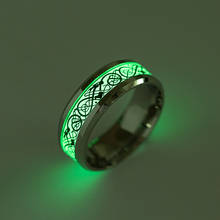 AsJerlya Men Ring Dragon Ring Luminous Ring Glowing In Dark Couple Rings Jewelry For Men And Women Silver Rings Dropshipping 2024 - buy cheap