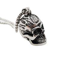NEW Biker Motorcycle Enthusiast 316 Stainless Steel hip hop Skull Pendant Necklace Men Charm Jewelry Party Jewelry Accessory 2024 - buy cheap