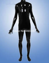 Sexy Latex Rubber Bodysuits Man full cover latex Back Zip catsuit with hood and socks & gloves plus size custom made fetish 2024 - buy cheap