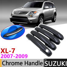 Cubierta de manija de puerta Exterior de fibra de carbono negra para Suzuki XL-7 XL7 2007 2008 2009, accesorios, pegatinas, Juego de 4 puertas cromadas 2024 - compra barato