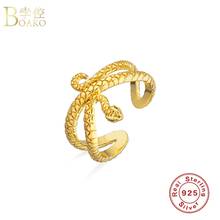 BOAKO-anillo abierto de serpiente para Mujer, de Plata de Ley 925, Anillos de Plata para Mujer, joyería de lujo, anillo Bague Bijoux Aneis Joyero, regalo 2024 - compra barato