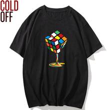 COLD OFF 100% cotton melting magic cube print men T shirt short sleeve o-neck men tshirt cool t-shirt male tops men tee shirt 2024 - buy cheap