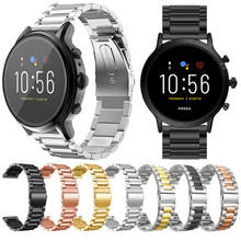 Correa de acero inoxidable de 22MM para Fossil Gen 4 Q Explorist HR/Gen 5, pulsera de reloj inteligente, Correa de muñeca reemplazable Gen5 5 2024 - compra barato