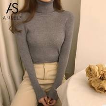 Autumn Winter Women Knitted Sweater Ribbed Long Sleeve Turtleneck Slim Jumper Soft Warm Pullover Tops 2024 - buy cheap