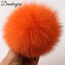 DANKEYISI Big Real Fox Fur Pompom Fur Balls Fur Pom Poms For Hats Cap Natural Raccoon Fur Pompon For Scarf Gloves 14-15cm 2024 - buy cheap