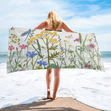 Flores borboleta libélula toalha de banho acessórios do banheiro microfibra toalhas de praia de secagem rápida toalhas de banho para adultos 2024 - compre barato
