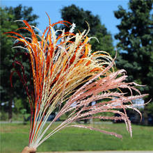 5 forks Delphinium Artificial Flowers Wedding Decoration  Miscanthus Plastic Plant Flower 2024 - buy cheap
