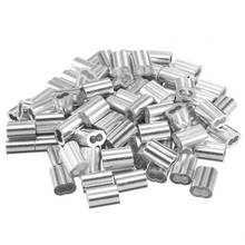 100pcs 5/64 inch (2mm) Diameter Wire Rope Aluminum alloy Sleeves Clip Fittings Loop Cable Crimps Ferrule Stop Wire Rope Cable 2024 - buy cheap