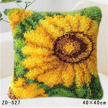 Latch Hook Kits Decorative Embroidery Pillowcase Tapestry Kit Pillow Sunflower Knitted Flowers Craft Cushion Kits Do It Yourself 2024 - buy cheap