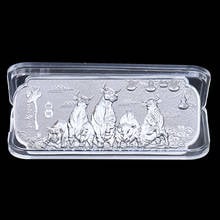 2021 New Year Silver Bars Ox Commemorative Coin Craft Chinese Zodiac Souvenir Medal 2024 - buy cheap