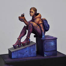 Figura de resina 1/24, modelo antigo de sentar para mulher, conjunto de construção sem pintura 2024 - compre barato