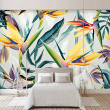 Papel tapiz Mural 3D personalizado, pintado a mano, abstracto, hoja verde, Hotel, dormitorio, sala de estar, decoración, lienzo impermeable, arte de pared 2024 - compra barato
