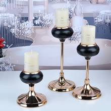 IMUWEN-portavelas de Metal de lujo, candelabro de boda, centro de mesa, decoración romántica para la mesa del hogar, IM765 2024 - compra barato