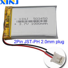 XINJ 3.7V 1000 mAh Polymer Li Battery 2pin JST-PH 2.0mm Plug 503450 For Record Pen Driving Recorder Car Camera MID Mp5 PAD GPS 2024 - buy cheap