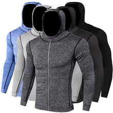 New Winter Autumn Hoodies Sport Shirt Men Hat Zipper Running Jackets Fitness Gym Sports Clothing Sport Top Men's Sportswear 2024 - buy cheap