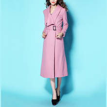 Wool Coat Women Winter Long Pink Yellow Coat Female Jacket Woolen Coats and Jackets Women Ropa Mujer Invierno KJ360 2024 - buy cheap