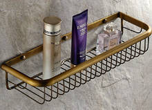 Estante de almacenamiento y soporte de latón antiguo para baño, cesta de ducha de 45cm, Lba031 2024 - compra barato