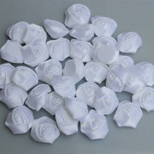 Ramo de flores artificiales para boda, accesorios hechos a mano, Rosa satinada blanca, 3,5 cm de diámetro, 20 unids/lote 2024 - compra barato