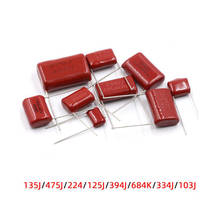 Capacitor de filme de polipropileno, 10 peças 100v471j, 2000v104j, 250vj, 250v475j, 400v104j, 400v684j, 450vj, 450v105j, 630vtravj, cbb 2024 - compre barato