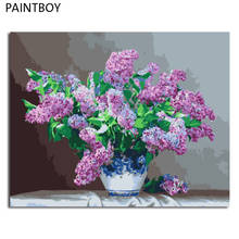 PAINTBOY enmarcado DIY pintura por números flores colorear por números lienzo pintado a mano decoración de pared del hogar arte 2024 - compra barato