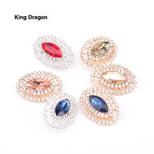 Botões king dragon strass para roupas 20mm * 28mm 5 pçs/lote shank back cor prata ou cor dourada kd595 2024 - compre barato