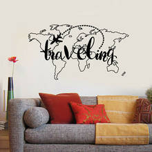 World map Wall Decal Traveling Map Vacation Tourism Aircraft Country Wall Stickers for Home Room Decor Vinyl Art Decals B350 2024 - buy cheap