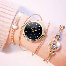 Conjuntos de reloj de pulsera de alambre de acero para mujer, reloj de pulsera Simple de cielo estrellado, 3 piezas, de lujo, de cuarzo, nuevo 2024 - compra barato