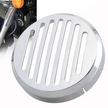 Motorcycle 3.5" Horn Chrome Round Slotted Grille Horn Cover Fit For Honda Shadow VT1100 /750/600 VTX1300C1800C VT VF750 2024 - buy cheap