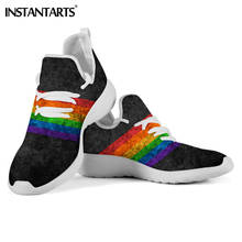 INSTANTARTS Hot Selling Pride Sneakers for Women Cool Stripe Pattern Lace up Flat Shoes for Female Daily Walking Shoes Footwear 2024 - buy cheap