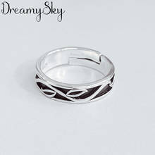 DreamySky Bijoux 2019 Simple Style Silver Color  Leaf Rings For Women Gifts Large Adjustable Finger Rings 2024 - buy cheap