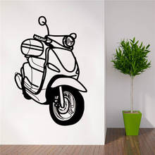 Moped Scooter Wall Decal  Motorbike Vinyl wall Sticker Removable art mural  Home Decor HJ1269 2024 - buy cheap