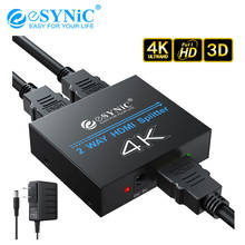 eSYNiC Ultra HD 4K x 2K HDMI Splitter Amplifier 1x2 Ver 1.4 Signal Distributor With 1080P 3D Compatibility Support DTS/Dolby-AC3 2024 - buy cheap