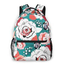 Sacos de escola de viagem de estudantes de impressão floral brilhante mochila feminina mochilas casuais 2024 - compre barato