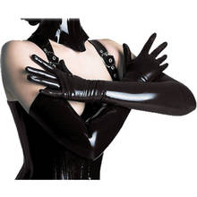 Sexy wetlook Long Latex Gloves Women Punk Fetish Faux Leather Gloves Clubwear Sexy Catsuit Hot erotic cosplay lingerie Costumes 2024 - buy cheap