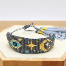 Zhongvi mal olho pulseira para meninas miyuki padrão estrelado pulseiras para presente feminino jóias mexicano moda pulseras jóias 2024 - compre barato