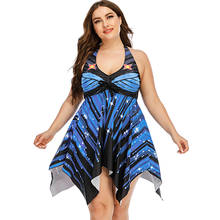 2021 sexy Tankini suit ladies plus size swimwear two-piece swimwear plus size printing thick bandage swimsuit May beach swimwear 2024 - buy cheap