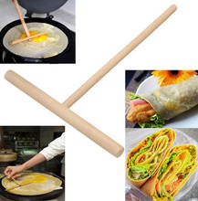 1pcs Practical DIY Batter Pie Maker T Shape Rake Wooden Stick Egg Spreader Pancake Scraper Tool Kitchen Accessories 2024 - buy cheap