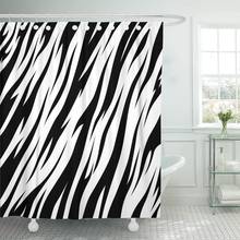 Zebra Tiger Abstract Animal Safari Skin White and Black Jungle Strip African Africa Shower Curtain Waterproof 72 x 72 inches Set 2024 - buy cheap