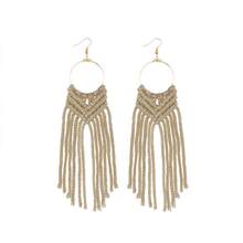 Tassel Woven Knitted BOHO Tassel Dangle Drops Earrings for Women Long Tassel Drops Earrings 2024 - buy cheap