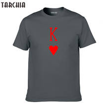 TARCHIA-Camiseta con cuello redondo para Hombre, Camisa de algodón con estampado de póker K, de marca, a la moda, 2021 2024 - compra barato