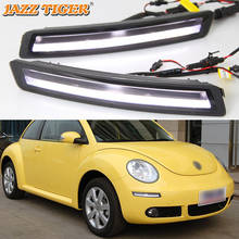 Дневные Бег огни для Volkswagen Beetle 2007 -2010 VW Drl для автомобилей последовательный сигнал поворота Авто светодиодные фары Противотуманные фары для ... 2024 - купить недорого