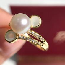 Regalo de joyas de fiesta de Plata de Ley 925, ajustes de anillo ajustables, accesorios de montaje para perlas, corales, cristal de Jade, 5 uds./lote 2024 - compra barato